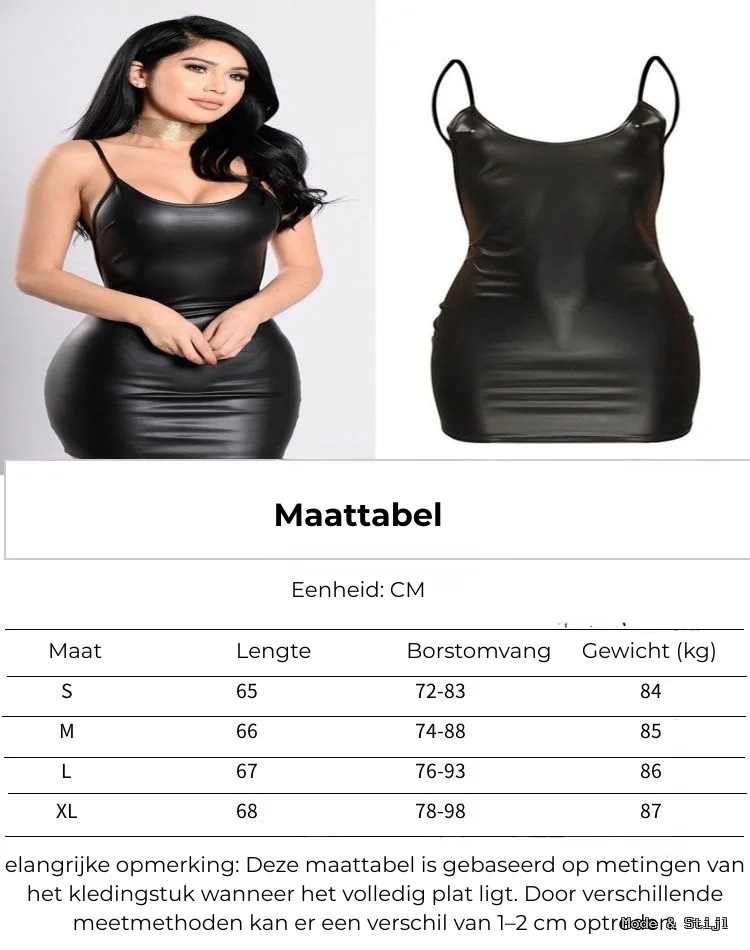 Dames Faux Leather Mini Jurk